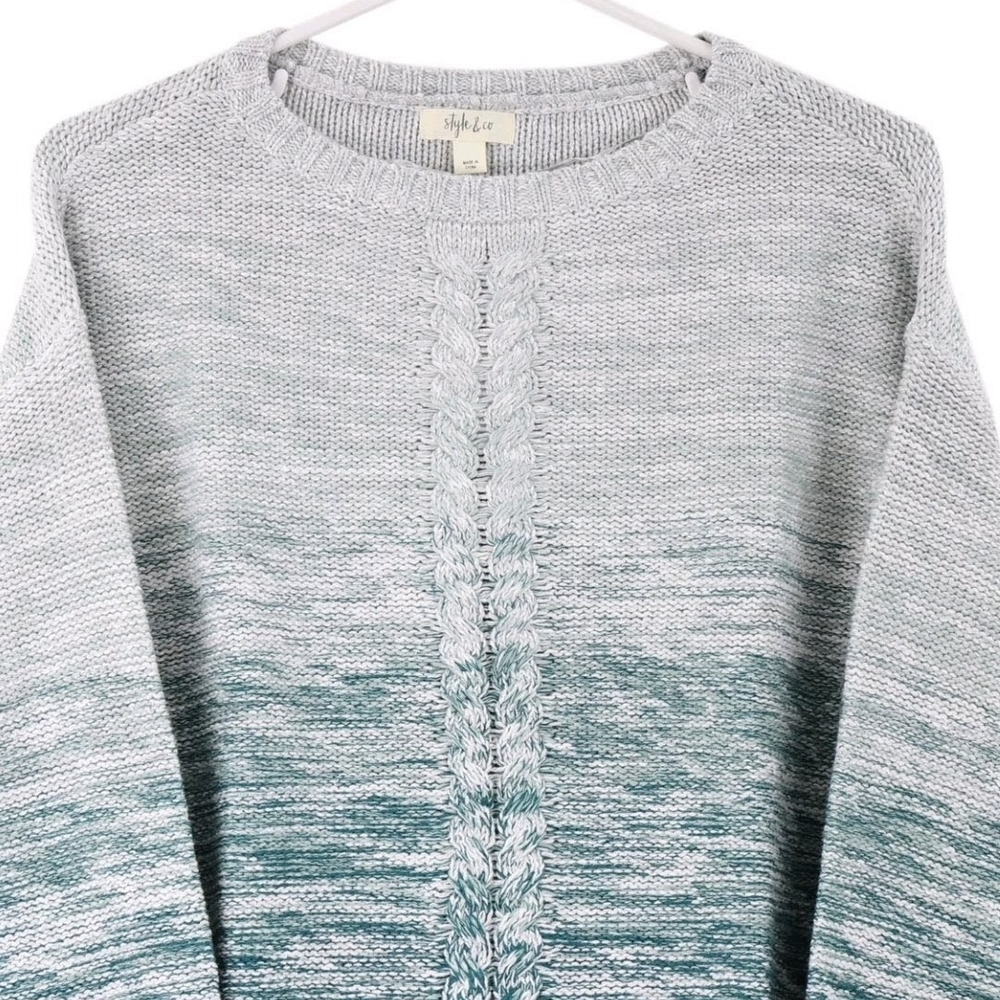 STYLUS Women's Sweater in Gray and Teal